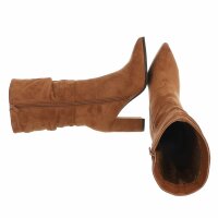Damen High-Heel Stiefel - camel