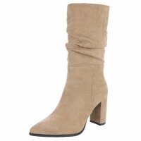 Damen High-Heel Stiefel - khaki