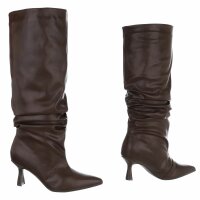 Damen High-Heel Stiefel - brownpu