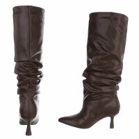 Damen High-Heel Stiefel - brownpu