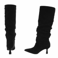 Damen High-Heel Stiefel - blacksuede