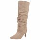 Damen High-Heel Stiefel - khakisuede