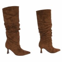 Damen High-Heel Stiefel - lbrownsuede