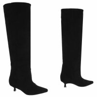 Damen Overknee-Stiefel - blacksuede