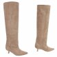 Damen Overknee-Stiefel - khakisuede