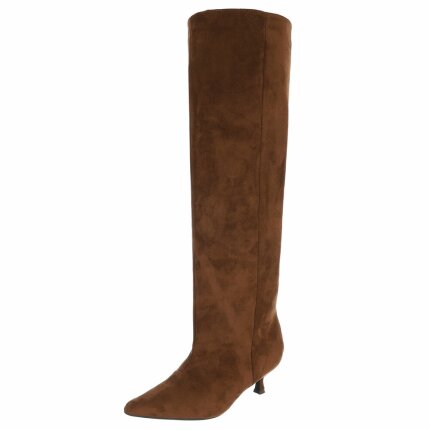 Damen Overknee-Stiefel - lbrownsuede