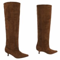 Damen Overknee-Stiefel - lbrownsuede