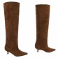 Damen Overknee-Stiefel - lbrownsuede