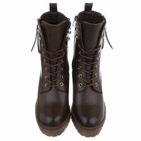 Damen High-Heel Stiefeletten - brownpu