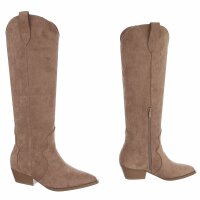 Damen High-Heel Stiefel - khaki