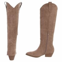 Damen High-Heel Stiefel - khaki