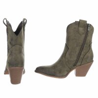 Damen Western- & Bikerboots - green