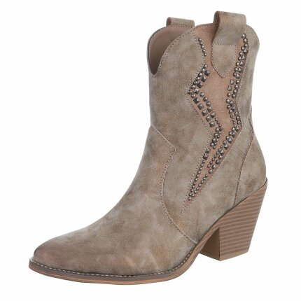 Damen Western- & Bikerboots - khaki