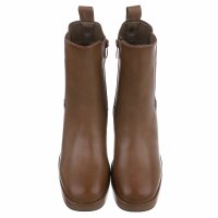 Damen High-Heel Stiefeletten - khaki