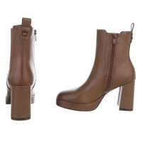 Damen High-Heel Stiefeletten - khaki