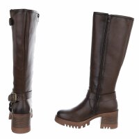 Damen High-Heel Stiefel - lbrownpu