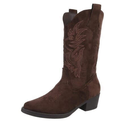 Damen Western- & Bikerboots - brownsuede